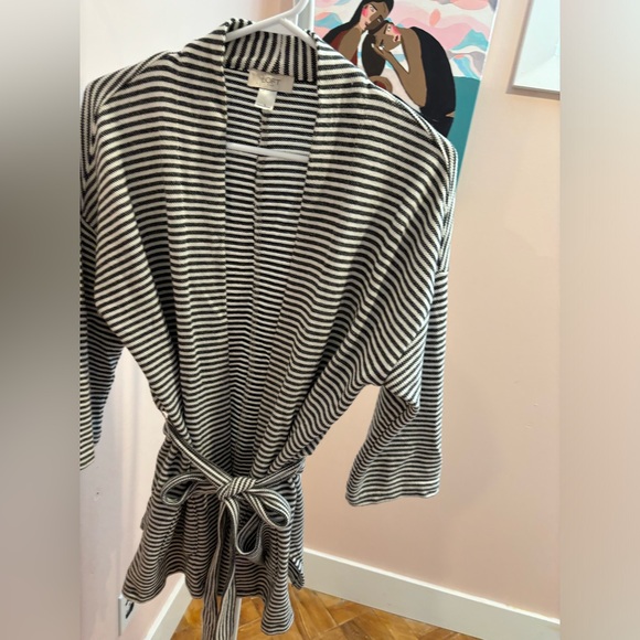 LOFT Lightweight Blazer L Striped Open-Front 3/4 Sleeve Women's - Picture 5 of 5